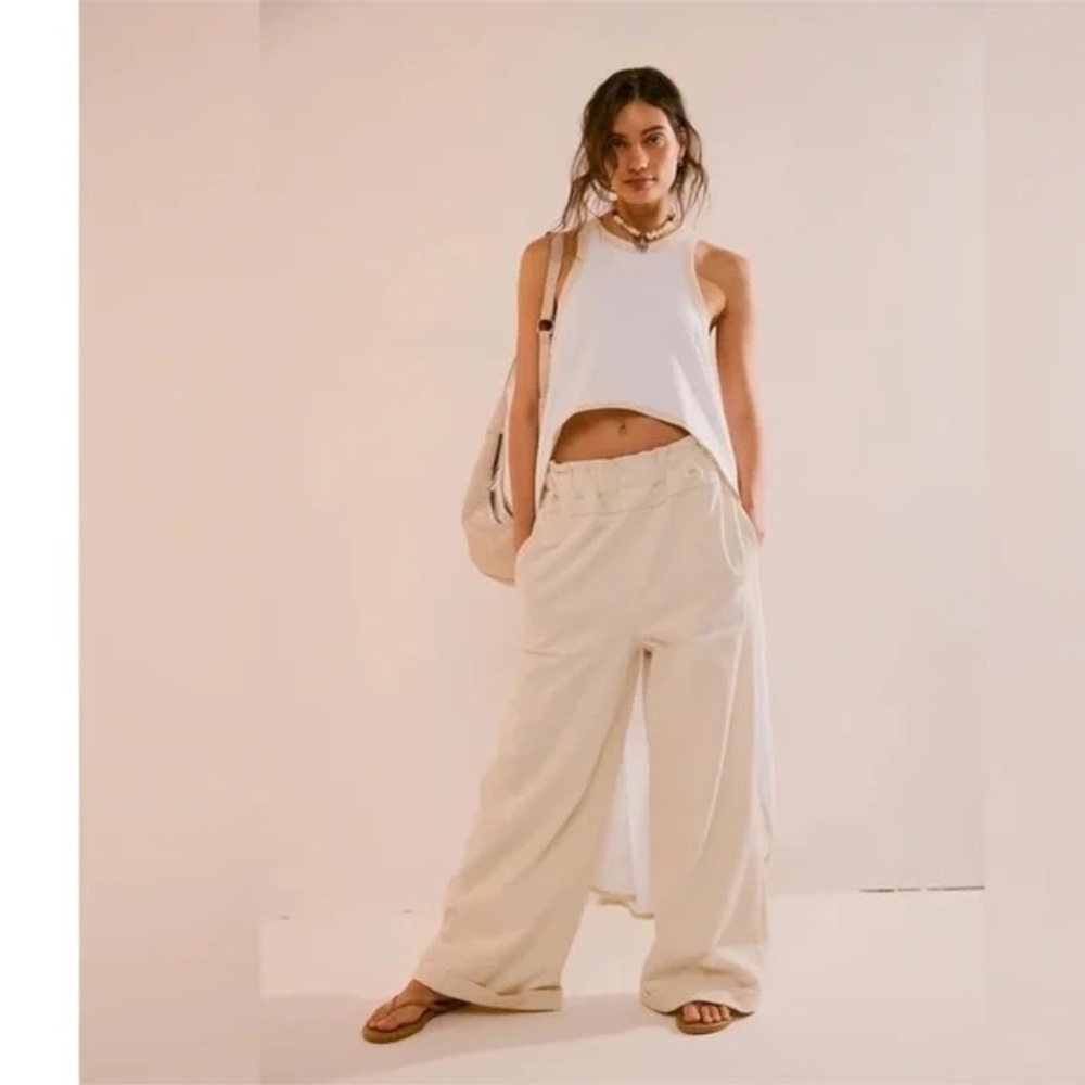 Free People Palma Pants Cream Wide-Leg Size Small NWOT